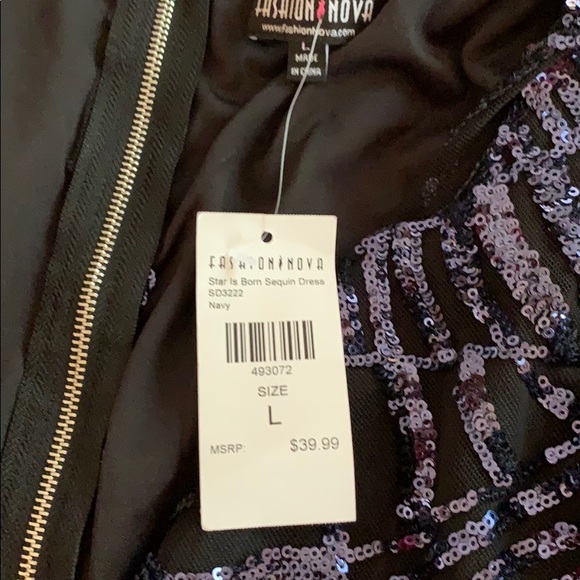 Sequin mini dress with zipper on back - Picture 2 of 2